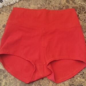 Vibrant Red High Waist Women's Shorts